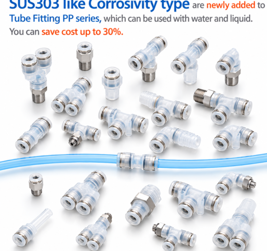 Tube Fitting PP / SUS303 like Corrosivity Series